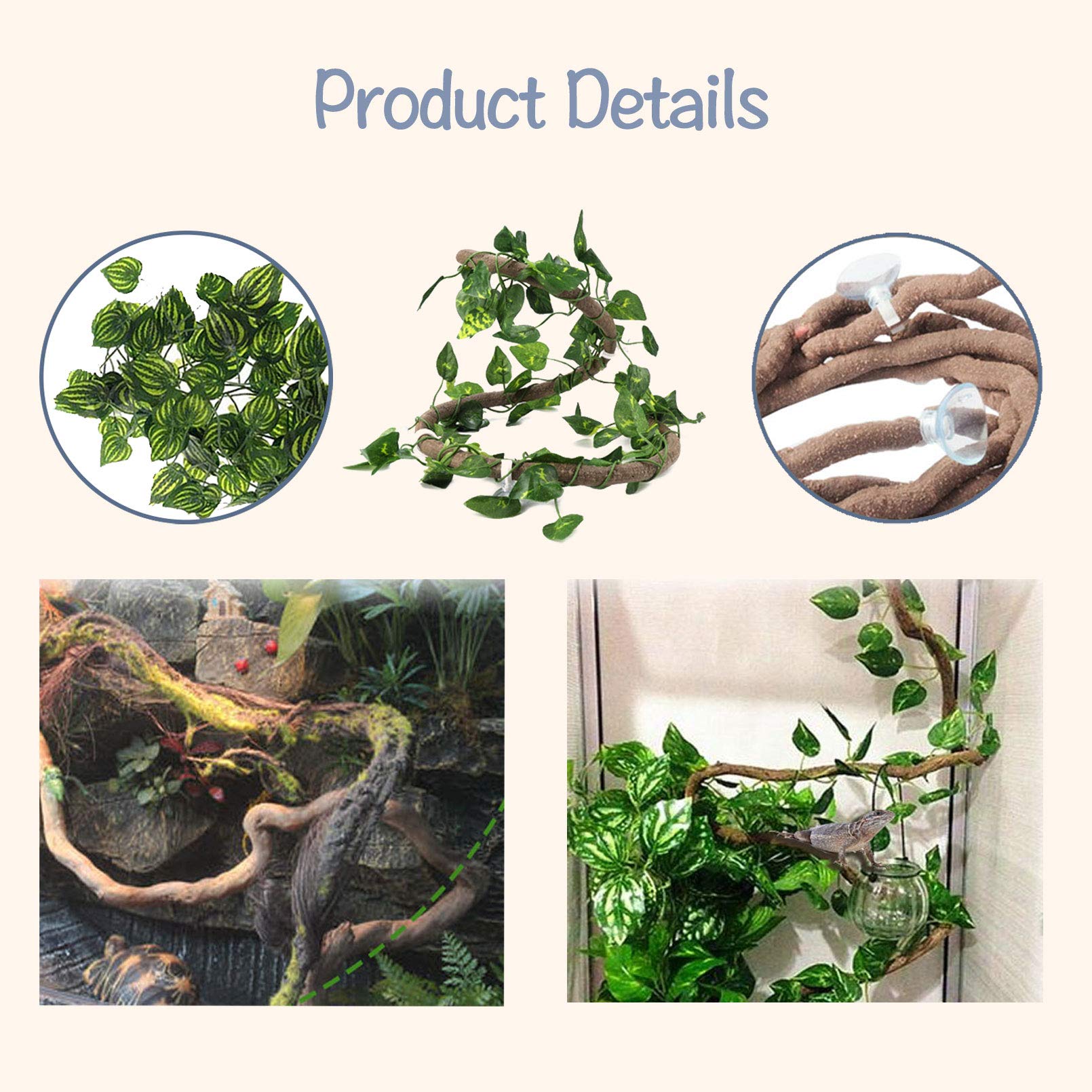 PINVNBY Bearded Dragon Tank Accessories,Crested Gecko Tree Stump Decorations Resin Reptile Hollow Tree Root Habitat Hideouts Cav